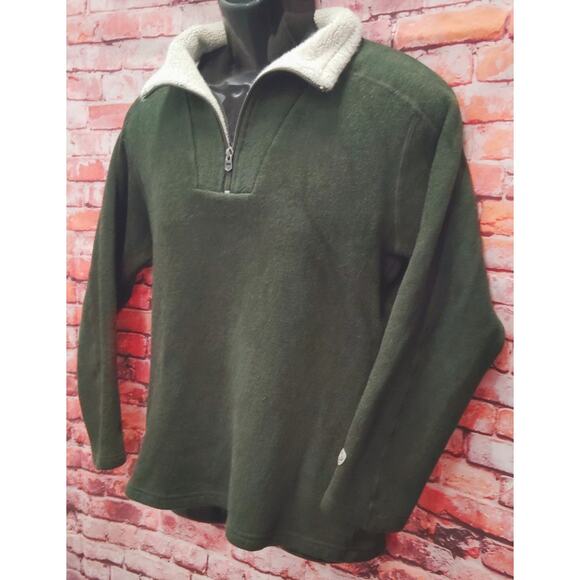 Kuhl Revel Sweater Men's Medium Green Fleece Lined Hiking Outdoor Quarter Zip - Picture 7 of 7